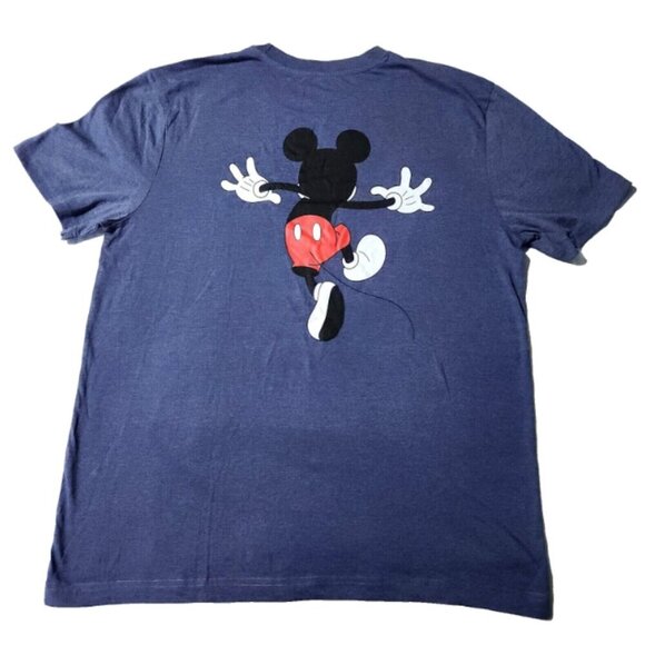 Disney Mickey Mouse T Shirt Unisex Large Short Sleeve Blue Cotton Polyester - Picture 2 of 7